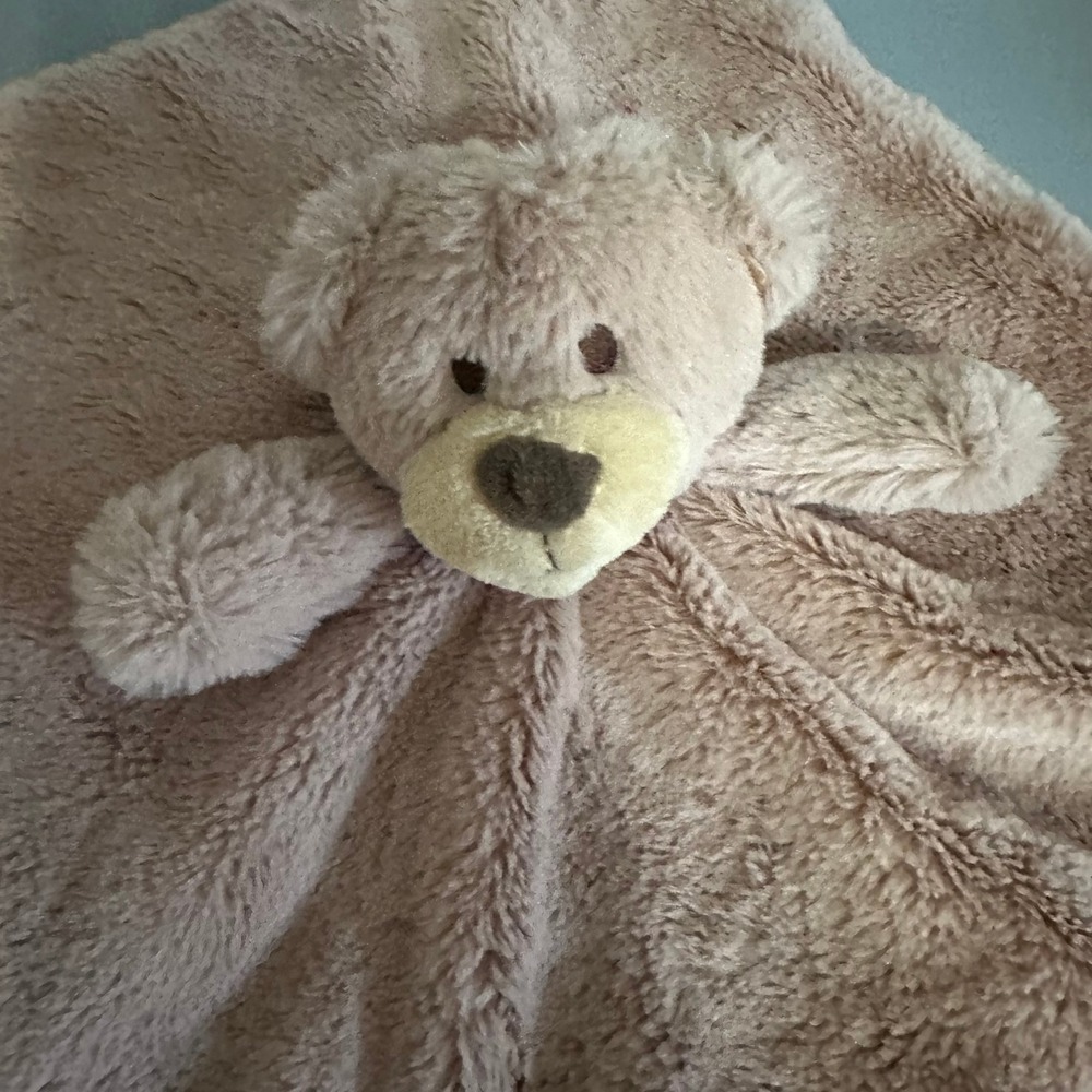Kellytoy Tan Teddy Bear Security Blanket Plush Baby Lovey Faux Fur Shaggy Brown